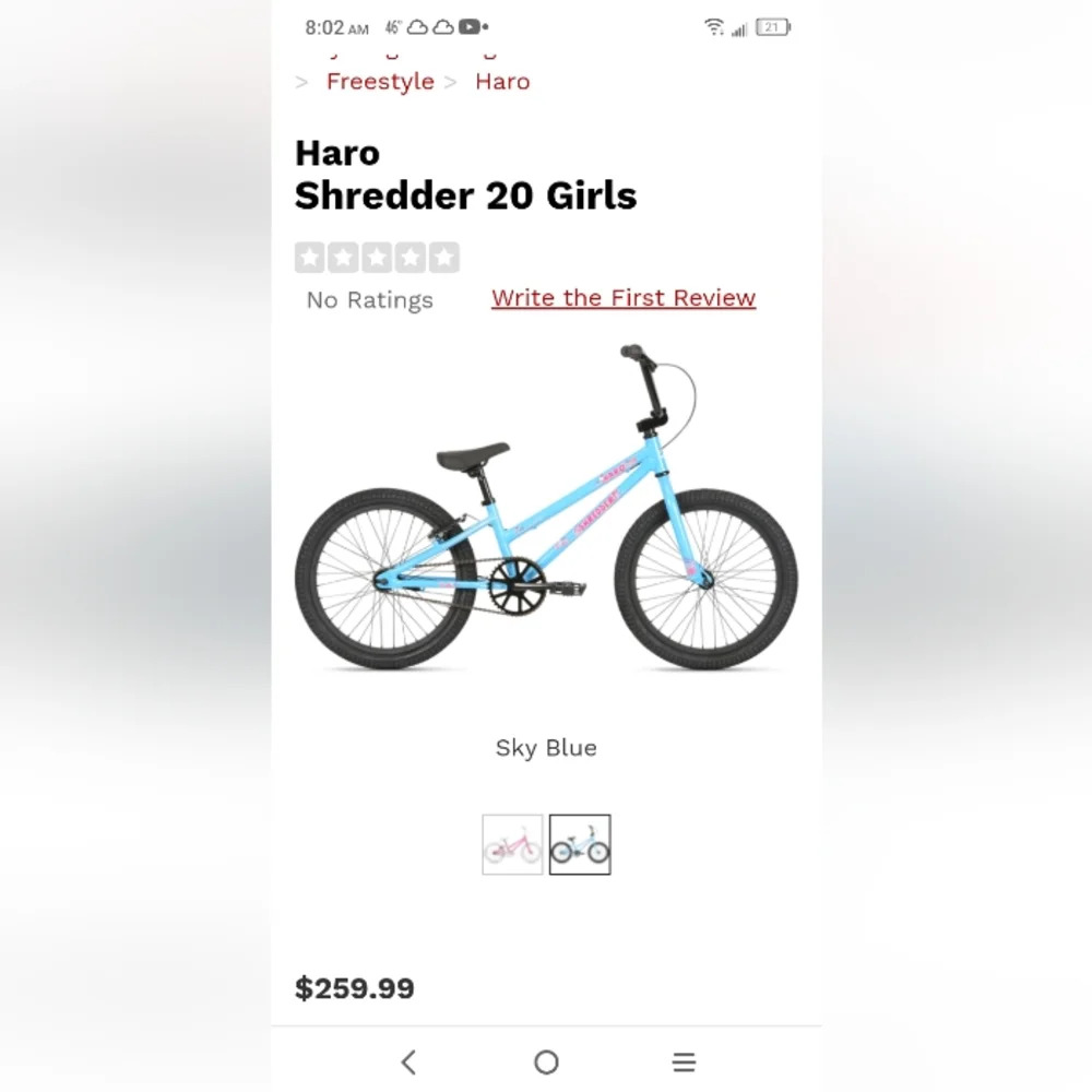 COPY - HARO Shredder BMX bike